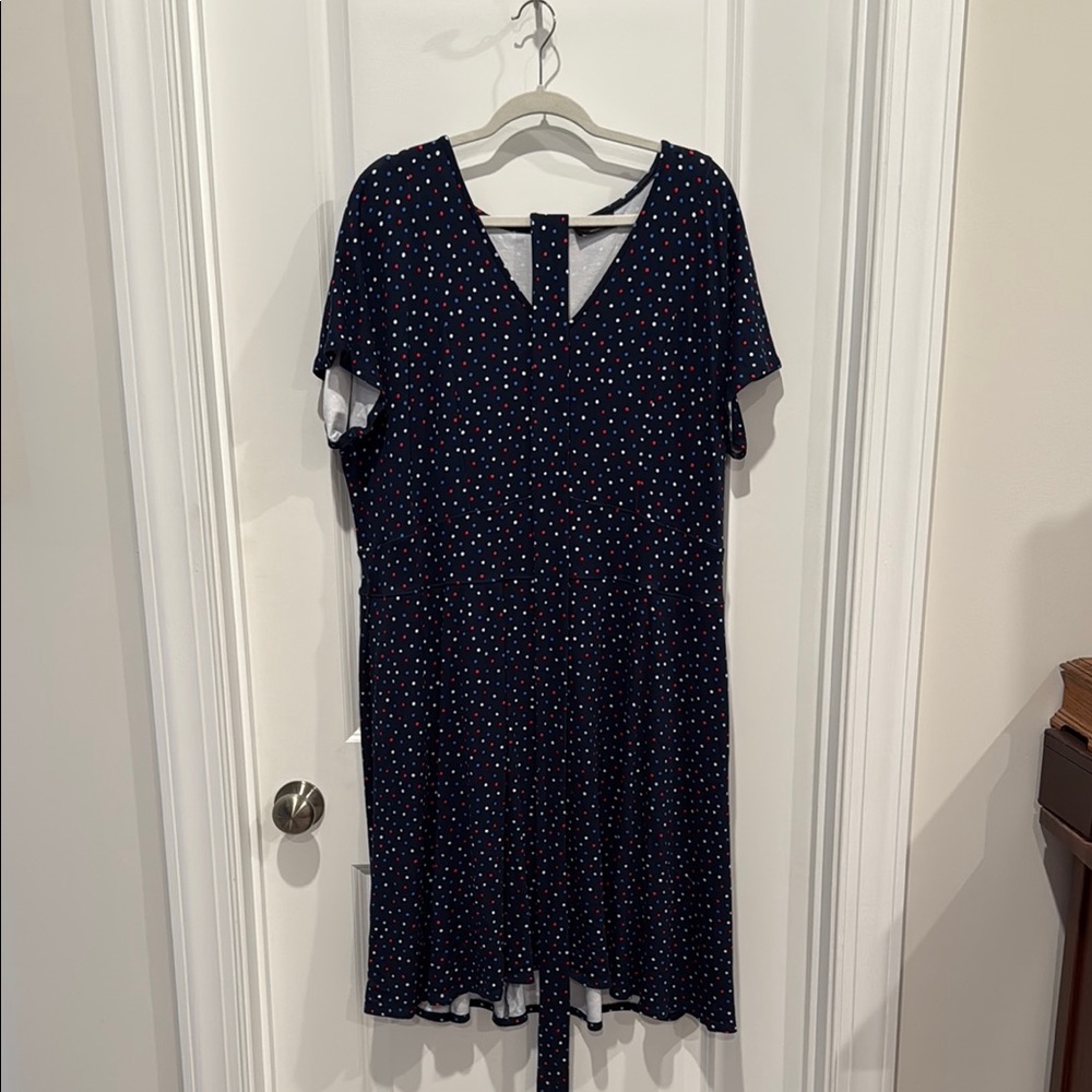 Lane Bryant Blue Flutter Sleeve V-Neck Sundress